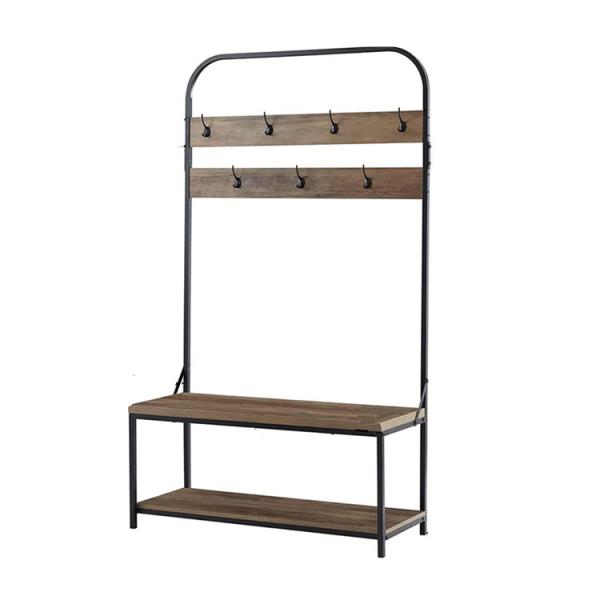 Металл зал дерево одежда пальто подвесная полка для обуви вешалка стойка с Скамья