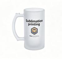 PYD Life Mug à bière en verre dépoli 16oz pour sublimation, vierge et personnalisable par presse à chaud, pour café, bière, soda, fêtes et bars