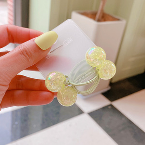 La version coréenne pour enfants a éclaté boule ronde double tête pour installer cercle de cheveux petit ins frais couleur bonbon simple cravate corde à cheveux - Product Image 3