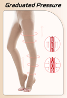 Bas de contention médicaux personnalisés pour femmes, en Spandex/Nylon, antidérapants et doux, couleur noire unie, vente en gros 2024