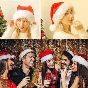 Paquete de 2 Gorros de Santa Claus de Felpa para Adultos, Ajustables, Lavables a Máquina, Unisex, para Fiestas Navideñas - Product Image 4
