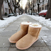 Bottes d'hiver pour femme en véritable peau de mouton australienne double face, modèle très demandé