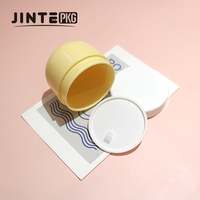 Pots de crème corporelle et de maquillage en plastique jaune personnalisés en forme de bol, 50ml, 80ml, 100ml, 120ml, 200ml, 250ml