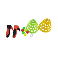 Jeu de lancer et de capture de balles pour enfants, lanceur en plastique avec balles, pour l'intérieur, l'extérieur, le jardin, jouet interactif familial
