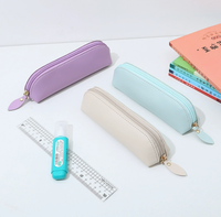 Étui à crayons en cuir PU imprimé UV, organisateur de bureau tendance, pochette à stylos rétro, porte-stylos à fermeture éclair, 17x4.5x6cm, pour bureau, étudiant, école