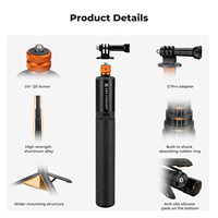 K&F Concept Trépied extensible anti-vibration 120 cm, bâton de selfie pliable portable pour Insta360 DJI Action