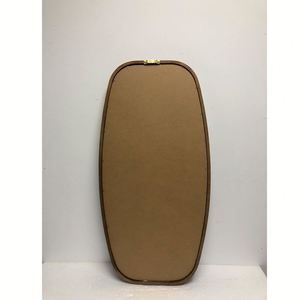 Miroir ovale sur pied en bois massif, style Art déco rétro campagnard, incassable, long, luxueux, asymétrique, fait main - Product Image 4