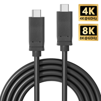 Câble coaxial USB4 40 Gbit/s 240 W PD Charge rapide 8K/4K 60 Hz USB-C 3.2 Compatible avec les ordinateurs portables et les moniteurs Gaine en PVC