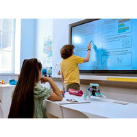 Tableau blanc interactif intelligent LED 4K UHD OEM ODM de 65 à 100 pouces, tactile capacitif, sans joint, 20 points, Android 14, pour salle de classe intelligente