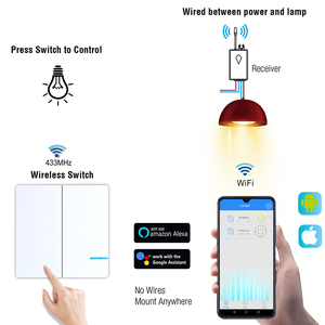Control Remoto Inalámbrico para <span class=keywords><strong>el</strong></span> Hogar Inteligente, Equipo <span class=keywords><strong>El</strong></span>éctrico Tuya, Interruptor Inteligente WIFI 2.4G, Interruptor <span class=keywords><strong>de</strong></span> Luz Inalámbrico <span class=keywords><strong>de</strong></span> Largo Alcance RF433 - Product Image 1