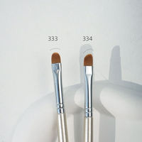 Pinceau correcteur individuel en poils synthétiques avec manche en bois et tube en cuivre, outil de maquillage pour les yeux, vente en gros, marque privée, logo personnalisé