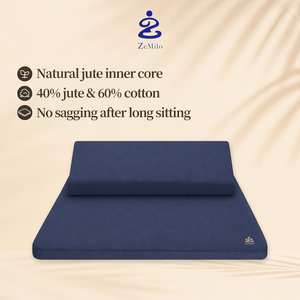 <span class=keywords><strong>Coussin</strong></span> <span class=keywords><strong>de</strong></span> méditation pliable et écologique en forme <span class=keywords><strong>de</strong></span> croissant avec support ergonomique incliné en lin - Product Image 2