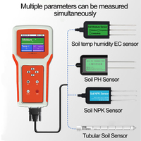 Analyseur de sol agricole NPK/PH/EC, capteur d'humidité et de nutriments, testeur de sol 7 en 1 avec écran LCD portable
