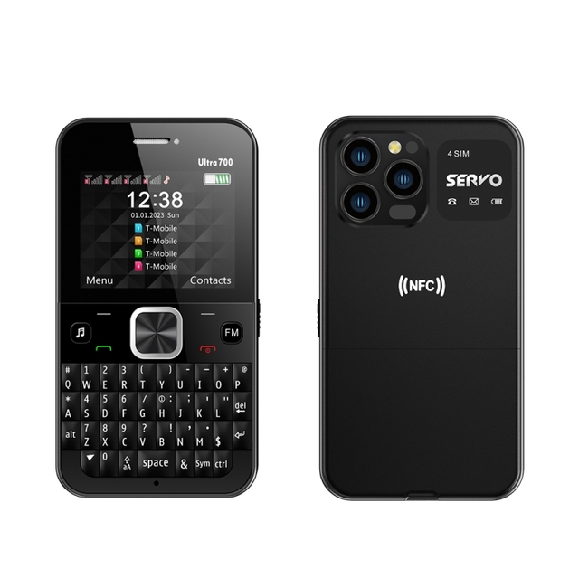 SERVO U700 2.4 inch MTK6261D 58 Full Keyboards Support FM NFC Quick Dial Flashlight GSM Quad SIM Mini Qwerty Feature Phone