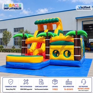 Combo Inflable Tropical Comercial con Tobogán, Pista de Jungla de PVC de 15 pies para Negocios de Alquiler - Product Image 1