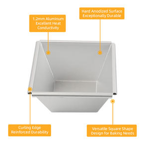 <span class=keywords><strong>Moule</strong></span> à pain <span class=keywords><strong>en</strong></span> aluminium anodisé 4 pouces <span class=keywords><strong>Mini</strong></span> <span class=keywords><strong>moule</strong></span> à pain Pain grillé Gâteau <span class=keywords><strong>Moule</strong></span> à pâtisserie avec couvercle - Product Image 3