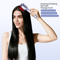 Brosse de massage du cuir chevelu électrique personnalisée en gros avec EMS, thérapie par lumière rouge, applicateur d'huile et peigne de croissance capillaire