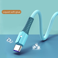 Câbles de données en gel de silice liquide 1M Super Charging Micro USB Type C Chargeur de téléphone avec lampe pour le chargement du téléphone