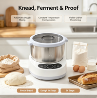 Pétrin électrique 5L en acier inoxydable avec fonction de fermentation et panneau de commande intelligent pour usage domestique