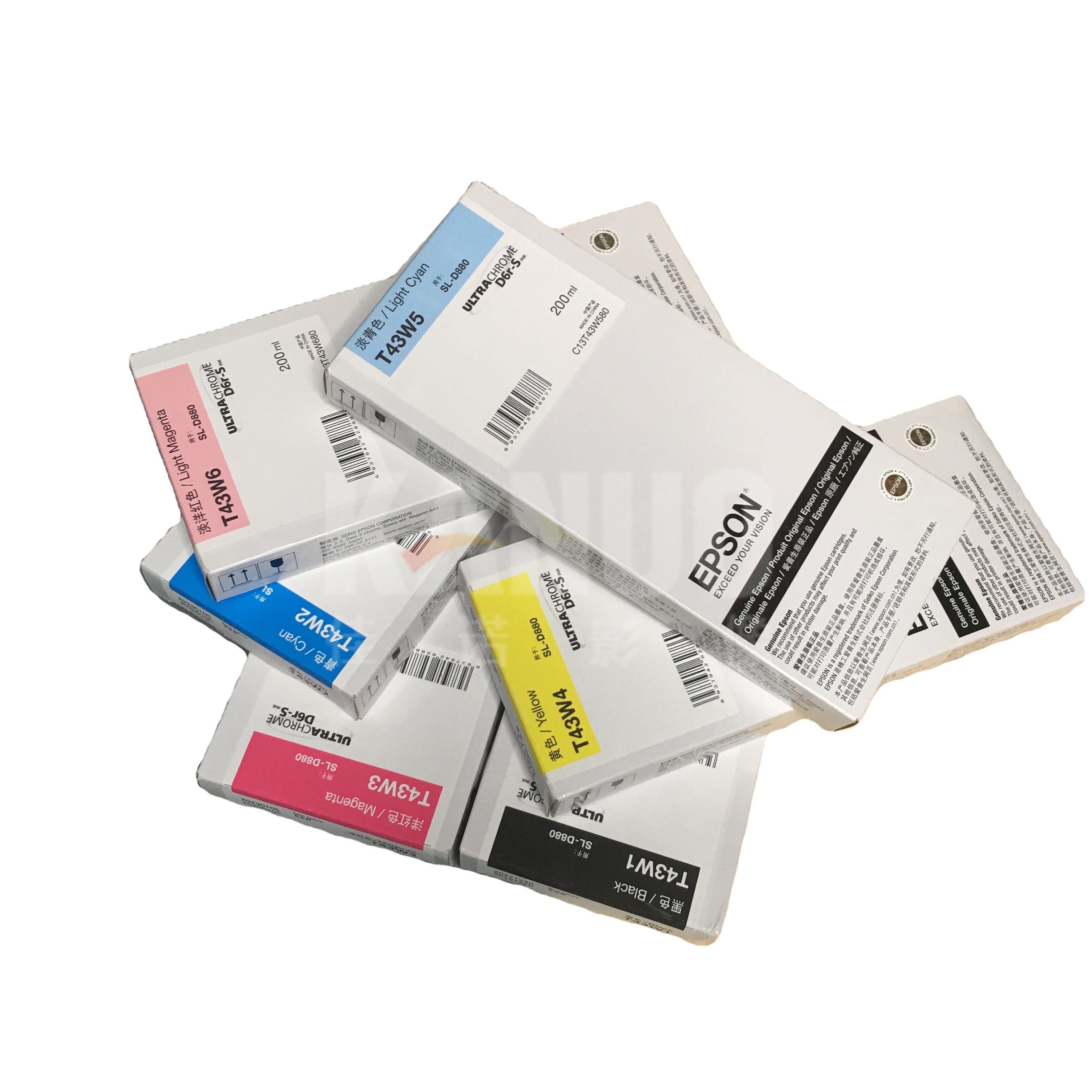 For EPSON Surelab SL-D880 D880 Original Ink Cartridge 200ml Colors  (T43W1-T43W6) New Condition Photo Inkjet Printer Compatible