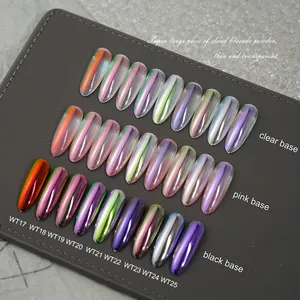 Nouvelle poudre Aurora Chrome pour ongles, paillettes à effet miroir métallique pour la décoration des ongles, pigment en poudre pour la manucure WT - Product Image 6
