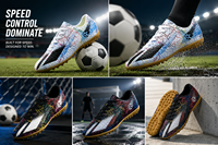 Chaussures de football légères TF à semelle en caoutchouc pour entraînement sur gazon et sports de plein air