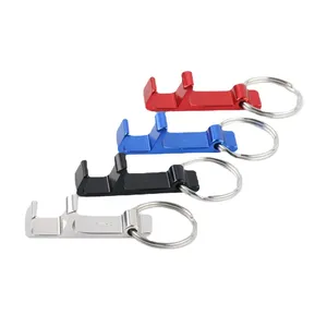 חדש עיצוב קידום מכירות מתנה אלומיניום Keychain בקבוק פותחן טלפון סלולרי Stand זול באר פותחן עם Keychain