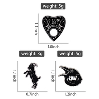 Sorcière noire gothique Ouija émail broches corbeau crâne broches métal revers Badge sac bijoux cadeau pour amis en gros