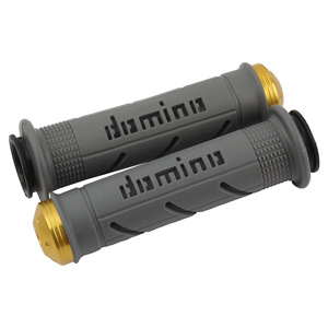 Poignées de guidon Domino 22-24mm, extrémité noire et dorée pour moto, ATV, accélérateur - Product Image 4