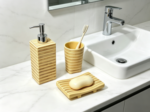 Ensemble d'accessoires <span class=keywords><strong>de</strong></span> <span class=keywords><strong>salle</strong></span> <span class=keywords><strong>de</strong></span> <span class=keywords><strong>bain</strong></span> <span class=keywords><strong>en</strong></span> résine imitation <span class=keywords><strong>bambou</strong></span> jaune rayé, distributeur <span class=keywords><strong>de</strong></span> savon, gobelet, porte-savon pour la décoration <span class=keywords><strong>de</strong></span> la <span class=keywords><strong>salle</strong></span> <span class=keywords><strong>de</strong></span> <span class=keywords><strong>bain</strong></span> à domicile - Product Image 6