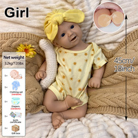 Poupée Reborn en silicone vierge non peinte de 18 pouces, modèle Cherubic Awake, avec tétine, disponible pour collection d'artistes - Vente en gros usine