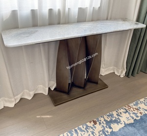 <span class=keywords><strong>JS</strong></span> G40 2024 mebel dekoratif terbaru meja konsol marmer ruang tamu dengan dasar logam Serratula - Product Image 3