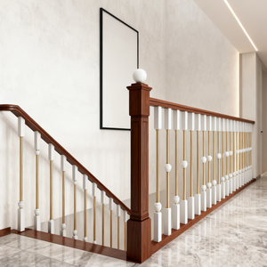 יוקרה מינימליסטי בסגנון עץ עץ נחושת עץ מדרגות מדרגות מדרגות מדרגות מדרגות מדרגות מדרגות מדרגות מרובעות באסטר עבור viilla - Product Image 6