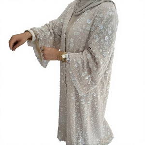 Sequin Embroidery 2026 Elegant New Collection Wholesale Front Open Dubai Luxury Custom <strong>Abaya</strong> for Muslim Women Casual and <strong>Prayer</strong> - Product Image 4