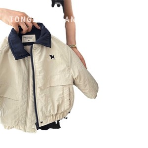 Tongxingyuan Children's Jacket 2026 Autumn New Arrival Boys Girls Color Block Lapel Cotton Coat Baby Cartoon Puppy Cotton Jacket - Product Image 5