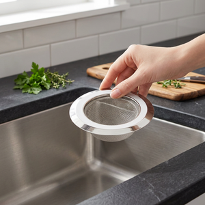 Filtre de vidange en maille pour évier en acier inoxydable, poli, attrape-restes alimentaires pour cuisine - Product Image 6