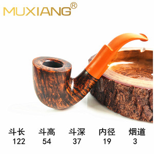 Muxiang Handmade Burl Wood Smoking Pipe Bent Type Tobacco Pipe Personal Gift - Product Image 4