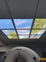 Panneau lumineux LED pour plafond, ciel bleu et nuages, 40W, SMD2835, aluminium, design industriel, image de ciel personnalisable, 600x600, maison, bureau