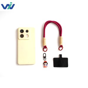 สายคล้องคอสั้นสุดสร้างสรรค์เคสโทรศัพท์มือถือมีสายคล้องคอสีแบบปิดกั้นได้พวงกุญแจที่ถอดออกได้ป้องกันการสูญหายทำจากโพลีเอสเตอร์ออฟเซ็ต - Product Image 4