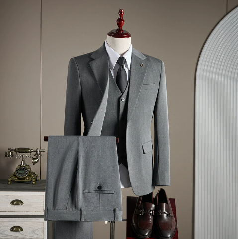 Gris moyen [costume + gilet + pantalon]