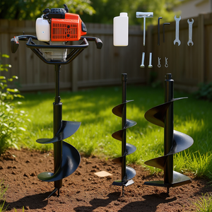 Tarière thermique 2,7 CV 63 cm³ 2 temps avec tige de 3/4 pouce et forets L6 L10 L12 pour usage en jardin - Product Image 2