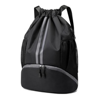 Sac à dos de sport à fermeture éclair, sac de sport pour la natation, sac de sport pour femmes et hommes, sac à cordon avec compartiment pour chaussures, poche étanche, bandoulière réglable, football