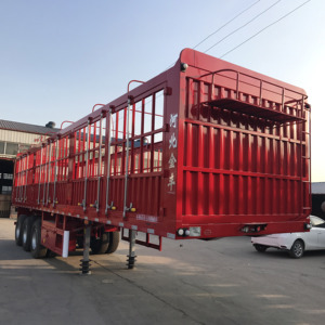 Hete Aanbieding 60 Ton Capaciteit Staalvrachttransport Aanhangwagen 3/4/5 Assen Zwaarbelastbaar Landingsgestel Hekwerk Vervoer Vee - Product Image 3