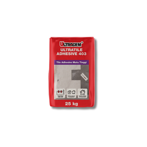 Adhesivo Ultratile 403 mortero instantáneo para instalación cerámica se realiza manualmente mediante una paleta dentada. - Product Image 1