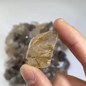 High Quality Pure Natural Collectible Golden Rutile Quartz Crystal Rough Stone