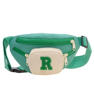 Borsa a tracolla piccola per bambini, marsupio unisex alla moda con lettere a contrasto, chiusura a coulisse in tela, nuovo arrivo 2026 per neonati - Product Image 5