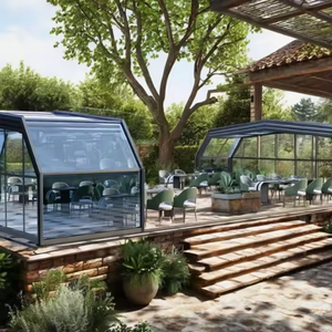 Terraza Plegable de Aleación de Aluminio con Marco con Recubrimiento en Polvo, Suelo Antideslizante y Vidrio Templado de Seguridad para el Área de Descanso Familiar al Aire Libre - Product Image 2