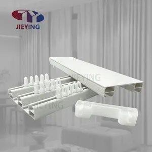 Jieying high quality PVC Double Curtain Rail Track plastic Track for Sliding Window Bendable curtain rods