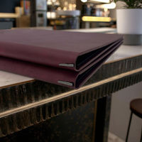 Porte-menu rigide en cuir PU A4, pour café, bar, restaurant, durable, gaufré, de haute qualité, portable, moderne