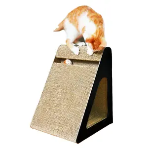 Customized Pattern Corrugated Cat Scratching Post Triangular Slope Cat Scratcher Cat Toys Board Carton Scraper D Wall For Cats